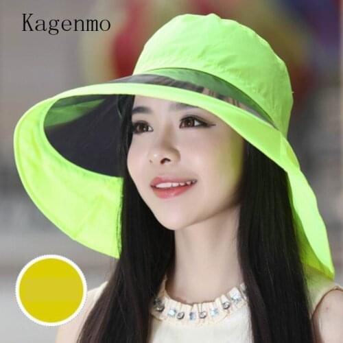 Kagenmo Hat female womens summer sun hat large brim anti-uv sunbonnet fashion cap