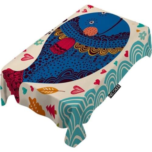 Cartoon Summer Sketch Fish Travel Cute Whale Sea Life Fashion Printed Polyester Fabrics Tablecloth