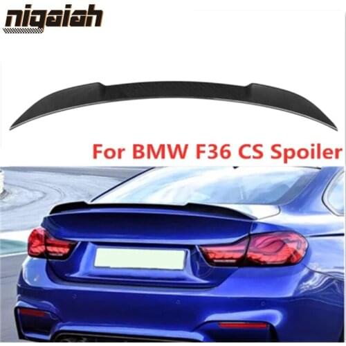 Dry Carbon Fiber CS Style Rear Roof Spoiler Trunk Lip Wing For BMW F36 4 Series 4 Door Coupe 2015-2020
