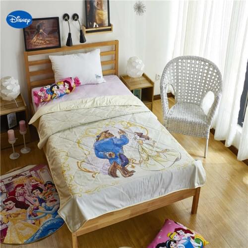 Light Yellow Beauty and Beast Quilt Summer Comforter Bedding Cotton Cover Childrens Baby Kids Bedroom Decor 150*200cm 200*230cm