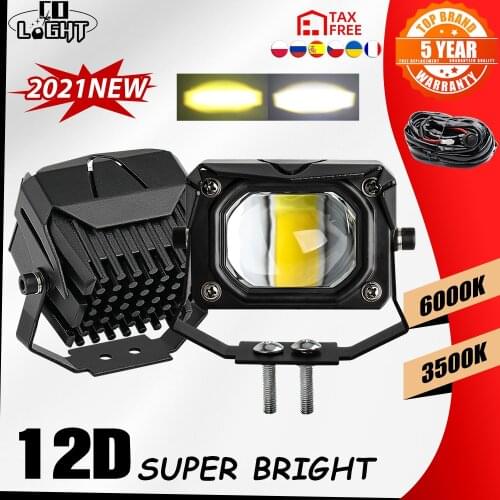 CO LIGHT 12D Led Work Light 6000K White 3500K Yellow Driving Light Fog Lights Spotlight Car Truck Off Road Motorcycle 12V 24V