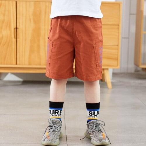In Stock Shorts Spring Summer Thin Casual Pants Boys Kids Trousers Children Clothing Teenagers School Cotton Formal Sport High Q