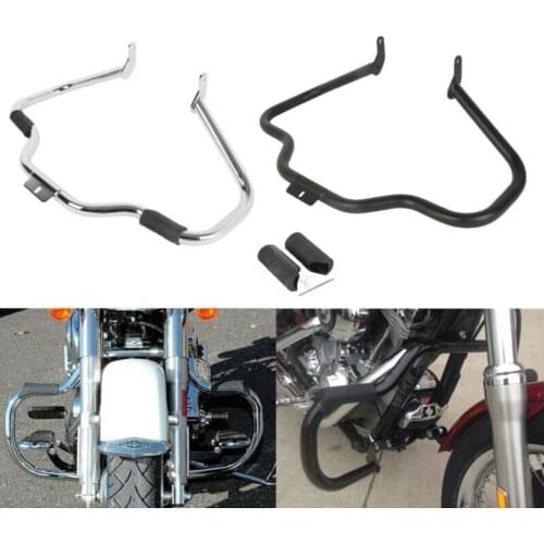 Motorcycle Mustache Engine Guard With Rubber Pegs For Harley FL SOFTAIL 00-17