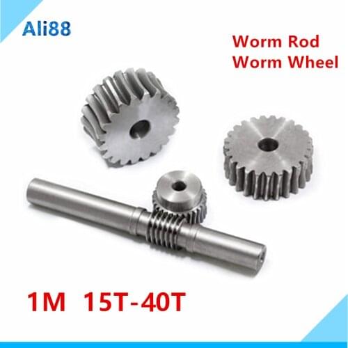 1kit metal Worm Reduction Gear Set 1M 40 Teeth Metal Wheel Speed Reducer worm gear For DIY Accessory шестеренки