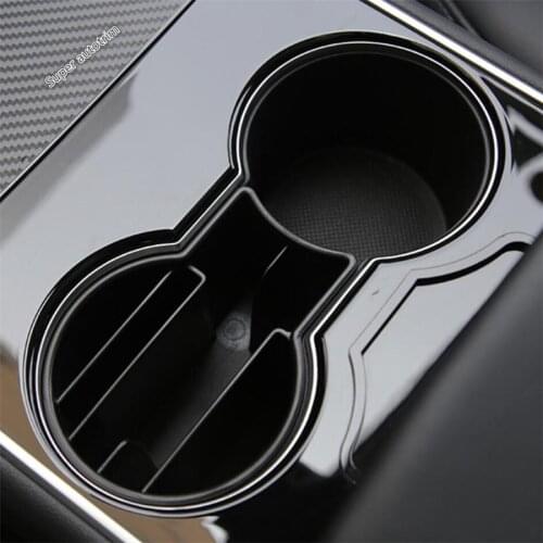 1pc Car Water Cup Holder car central water cup slot storage box for Tesla Model 3 interior cover Water Cup Multi-grid Card Slot