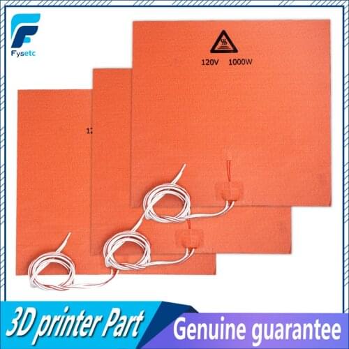 1PC Silicone Heater Pad 400x400mm 120V 1000W For CR-10 S4 3D Printer Bed Adhesive Backing