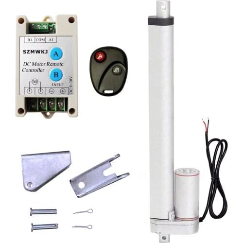 14mm/s Speed 350mm/14" Inch Stroke Linear Actuator 1000N/220lbs Load DC Motor &Wireless Remote Controller & Brackets