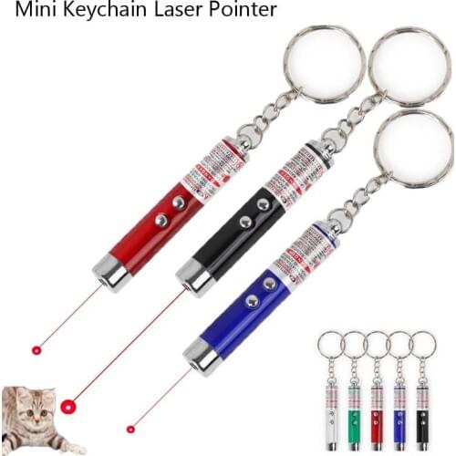 2 in1 Red Laser Pointer Pen 5MW Mini Keychain Laser Pointer Pen Teaching Interactive With White LED Light for Childrens Play