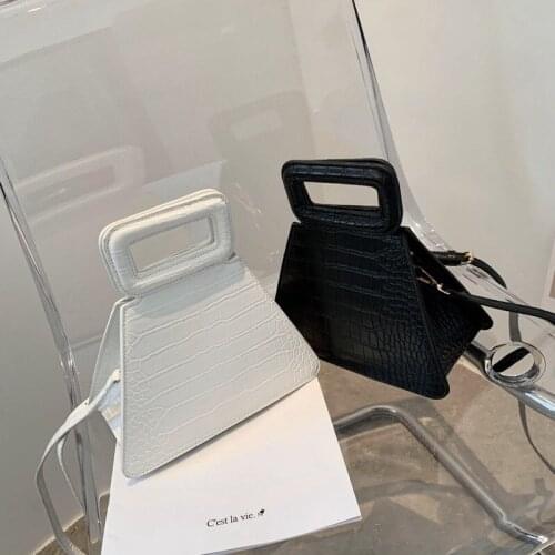 2020 Stone Pattern Fashion Chain PU Leather Shoulder Crossbody Bags Small Women Lock Handbag