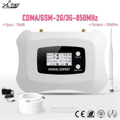 2020 New Upgrade 850mhz 2g 3g mobile signal repeater CDMA 2G 3G signal amplifier cell phone signal booster kit for America area