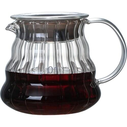 300mL/500mL Glass Coffee Server Coffee Tea Carafe Heat Resistant High Borosilicate Coffee Pot for Home Office #W0