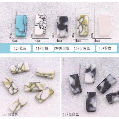 50pcs/pack Japan Korea 3D Nail Art Decorations Rectangle Stone Nail Accessories Nail Parts DIY Charm Nail Supplies