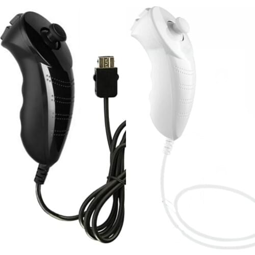 50pcs New Game Handle Controller Nunchuck Controller Remote gamepad For W-i-i curved handle