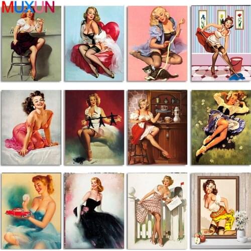 Diamond Mosaic Woman Classic New Arrival Diamond Painting Full Square Round Portrait Diamond Embroidery Home Accessories Rp476