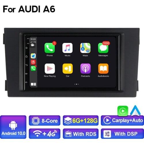 Android 10 Eight Core DSP Car Radio Multimedia DVD Player For Audi A6 C5 1997-2004 S6 Touch Screen Stereo BT GPS Navigation Auto