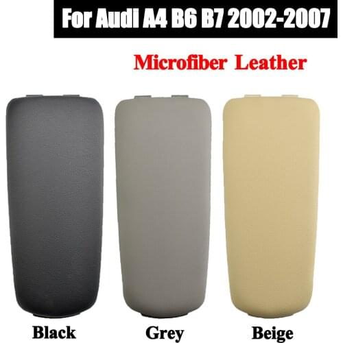 1pc Car Accessories Leather or Cloth Car Armrest Latch Cover For A4 B6 B7 2002-2007 Center Console ArmRest Storage Box Lid Cover