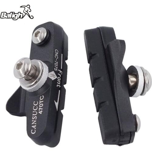 Balight 1 Pair Mountain Road Mute Bike Brake Pads MTB Bicycle Braking V-Brake Holder Shoes Rubber Blocks Durable Cycling