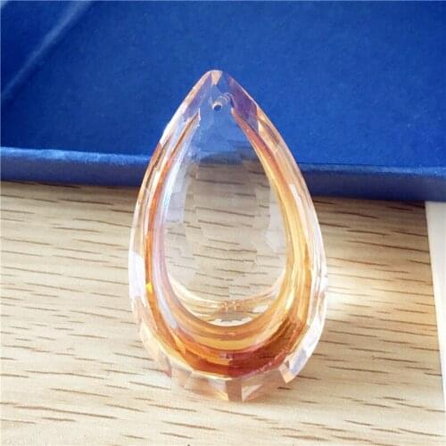 Big Sale 100pcs 63mm Gold Champagne Crystal Chandelier Pendants Crystal Almond Drop Hanging Pendants,Strand Pendants For Decor