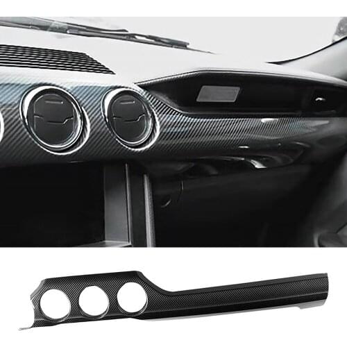 Real Carbon Fiber Dashbaord Central Control Panel Trim Fit for Ford Mustang 2015-2020 Center Air Conditioning Vent Outlet Cover