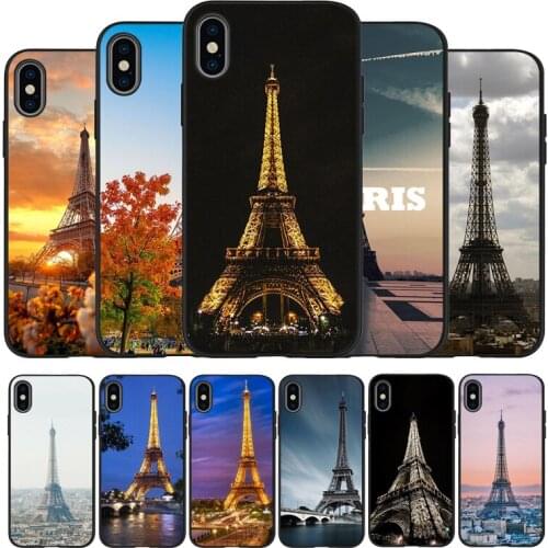 France Paris the Eiffel Tower black Phone Case For iPhone 11 XR XS Max 7 8 6 6S Plus 5 5S SE 2020 Back Cover 11 Pro Shell