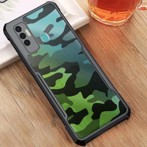 For TECNO Spark 7P Case Camouflage Acrylic PC+TPU Shockproof Airbags Armor Back Cover Shell For Spark 7P Rzants