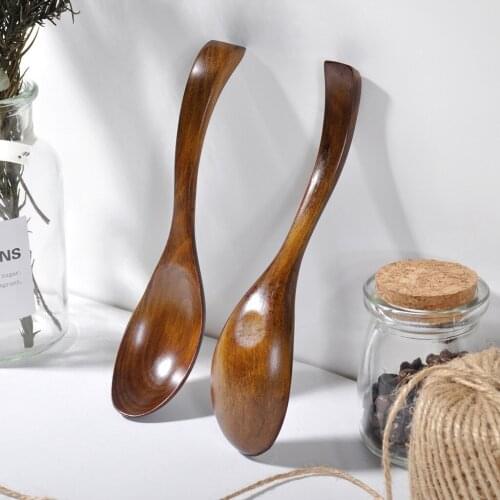 Wooden Spoon Fork Bamboo Kitchen Cooking Utensil Tools Soup-Teaspoon Tableware Kitchen Accessories Utensils Kitchen Soup Tool