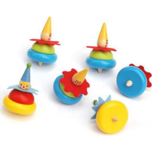 Wooden Spinning Top Traditional Spinning Top Wooden Clown Spinning Inverted Toy