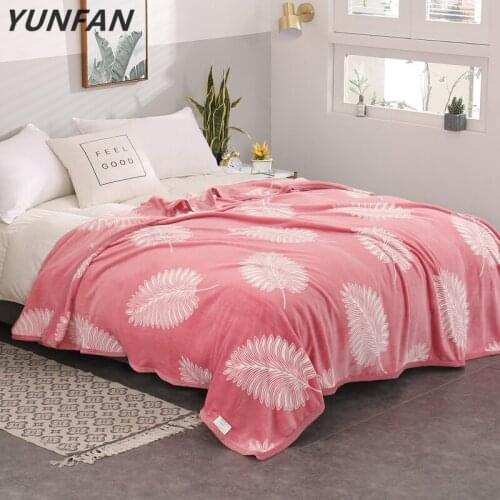 European blankets quilts twin full queen king adult blankets soft Throw Flannel blankets on Bed/car/sofa pink leaves kids rugs