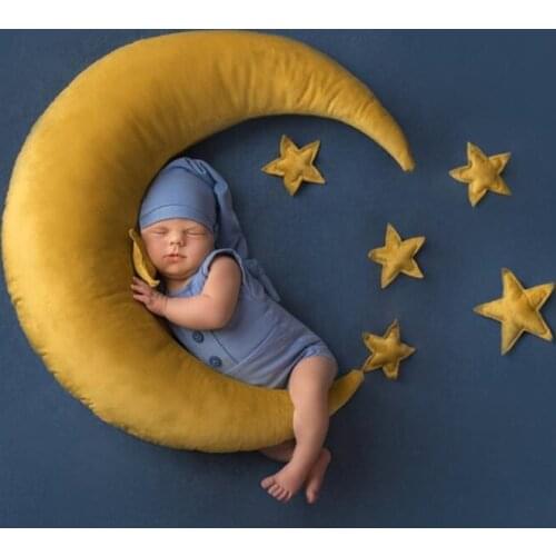 10 Pcs/Set Newborn Photography Props Baby Posing Crescent Pillow+Stars+Square Pillow Kit for Infants Photo Shooting