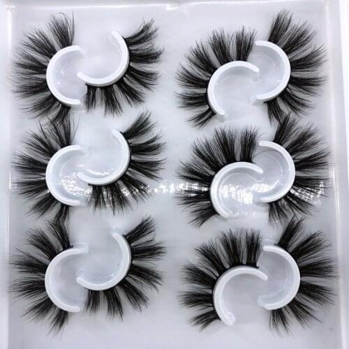 HBZGTLAD 6 pairs 3D Mink Lashes Natural False Eyelashes Dramatic Volume Fake Lashes Makeup Eyelash Extension Silk Eyelashes