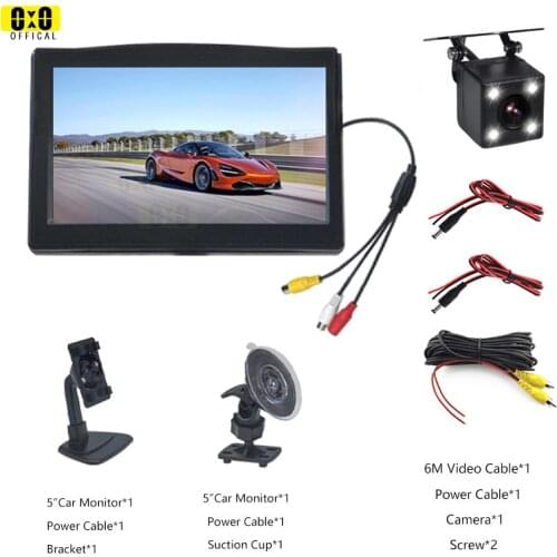 5inch 12V Car Rear View Camera monitor Backup Reverse Camera Kit Night Vision Reversing Parking Rear View System