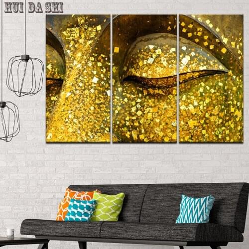 Painting Canvas Kids Room Decor Poster Modular 5 Pieces Buddha Statue Face HD Printed Wall Art Framework Picture Artwork