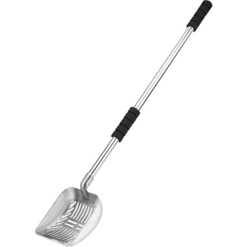 Metal Cat Litter Scoop With Deep Shovel And Long Handle Detachable Stainless Steel Non-Stick Cat Litter Sifter With Foam Padded