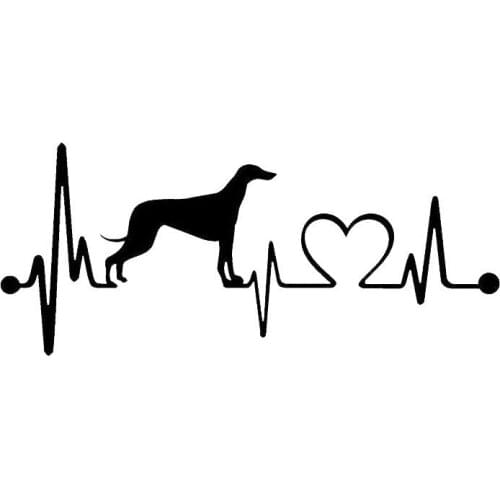 Creative Car Sticker Greyhound Heartbeat Dog Animal Decal Cars Shape Bumper Fitting PVC Decorative Waterproof 23cm*11cm