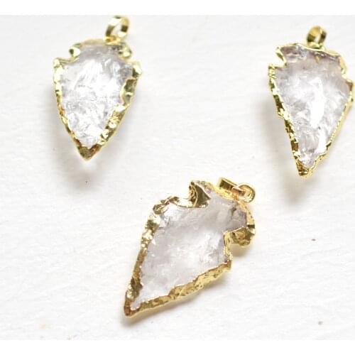 Crystal arrow pendants, white quartz arrow charm, DIY jewelry accessory ,clear crystal arrow for earring