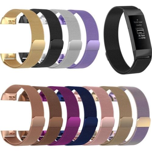 Milan Metal Strap for Fitbit Charge 3 4 SE Band For Fitbit Charge 2 Soild Stainless Steel Bracelet Smart Wrist Wacthband Watch