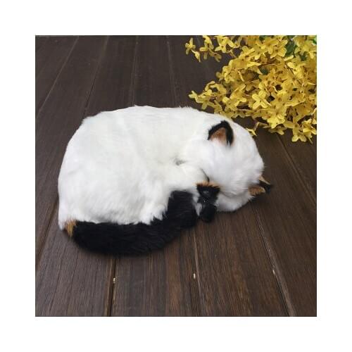 Simulation cute sleeping breathing cat 23x18x10cm model polyethylene&furs cat model home decoration props ,model gift d680