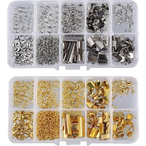 2 Box Crafts Lobster Clasp Open Jump Ring Finding Kit for Jewelry Making, Bracelet, Necklace Closure, Connecting Charms