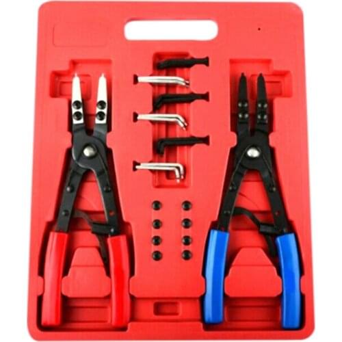 2 Pc.10 inch Ratchet Type Circlip Remover Installer Snap Ring Pliers Set