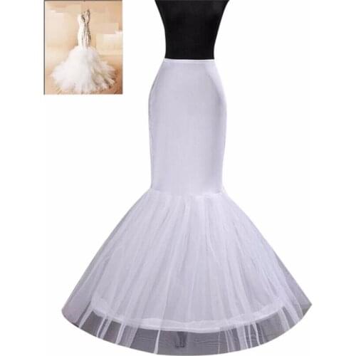 Wedding Accessories Petticoat Vestido Longo Cheap Crinoline Underskirt Mermaid Bridal Petticoat 1 Hoop