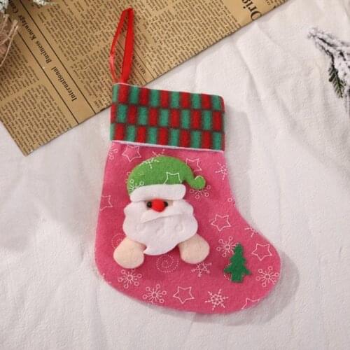 2021 New Hot Santa Elk Fabric Gift Socks Christmas Lovely For Children Fireplace Tree Christmas Decoration