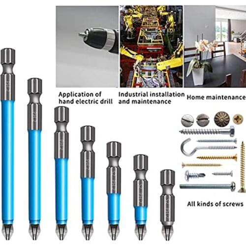 Newly Magnetic Anti-Slip Drill Bit 7Pcs Magnetic PH2 Phillips Bits Set Hand Tools Screwdriver Drill Bit 25mm-150mm