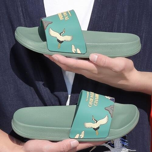 Summer Slippers Cute Slides Women Men Non-Slip Thick Soft Sole Flip Flops Bathroom Home Couple Female Beach Pool Shoes Sandals