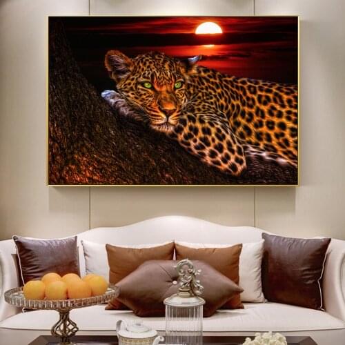 Modern Leopard Canvas Art Paintings On The Wall Abstract Animals Leopard Posters Art Prints Cuadros Pictures For Living Room