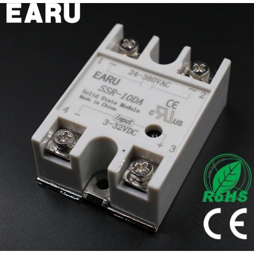 Solid State Relay Module SSR-10DA SSR-25DA SSR-40DA 10A 25A 40A DC 3-32V TO 24-380V AC SSR 10DA 25DA 40DA Voltage Transformer