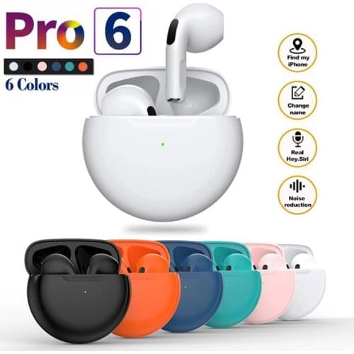TWS Wireless Headphones Air Pro 6 Bluetooth Earphones With Mic Noise cancelling Earbuds Headset For Apple iPhone Xiaomi phone