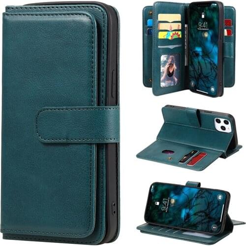 Vintage Flip PU Leather Case For iPhone 12 Mini 11 Pro Max SE 2020 10 X 6 6s 7 8 Plus XR XS Max 10 Cards Wallet Phone Case Cover