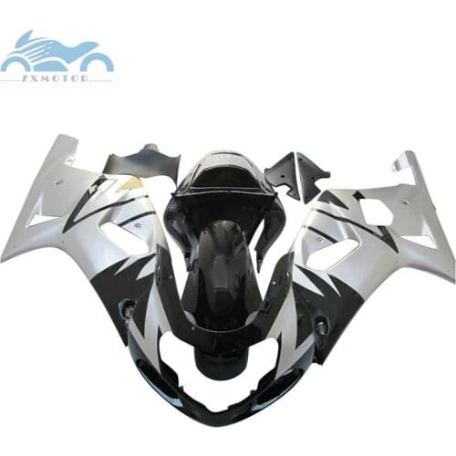 High grade Fairings for SUZUKI K1 GSXR600 GSXR750 2001-2003 full motorcycle fairing kits GSX R750 600 01 02 03 black silver set