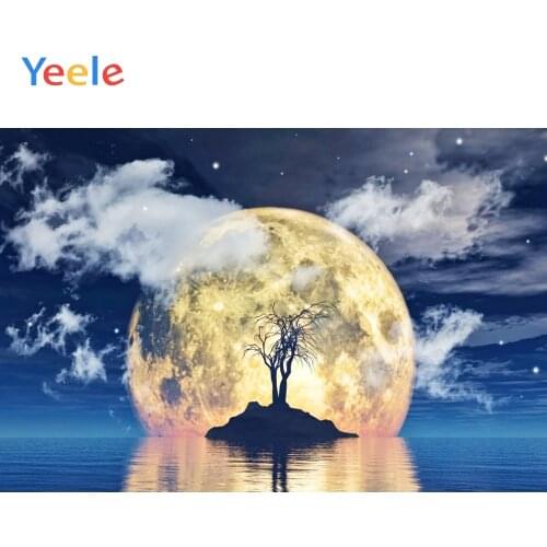 Yeele Halloween Photocall Moon Sea Isolated island Photography Backdrops Personalized Photographic Backgrounds For Photo Studio
