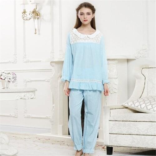Pajamas womens spring and summer style home service suits palace style retro cotton home clothes sweet Sleepwear pijama